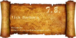 Tick Barbara névjegykártya