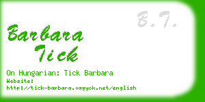 barbara tick business card
